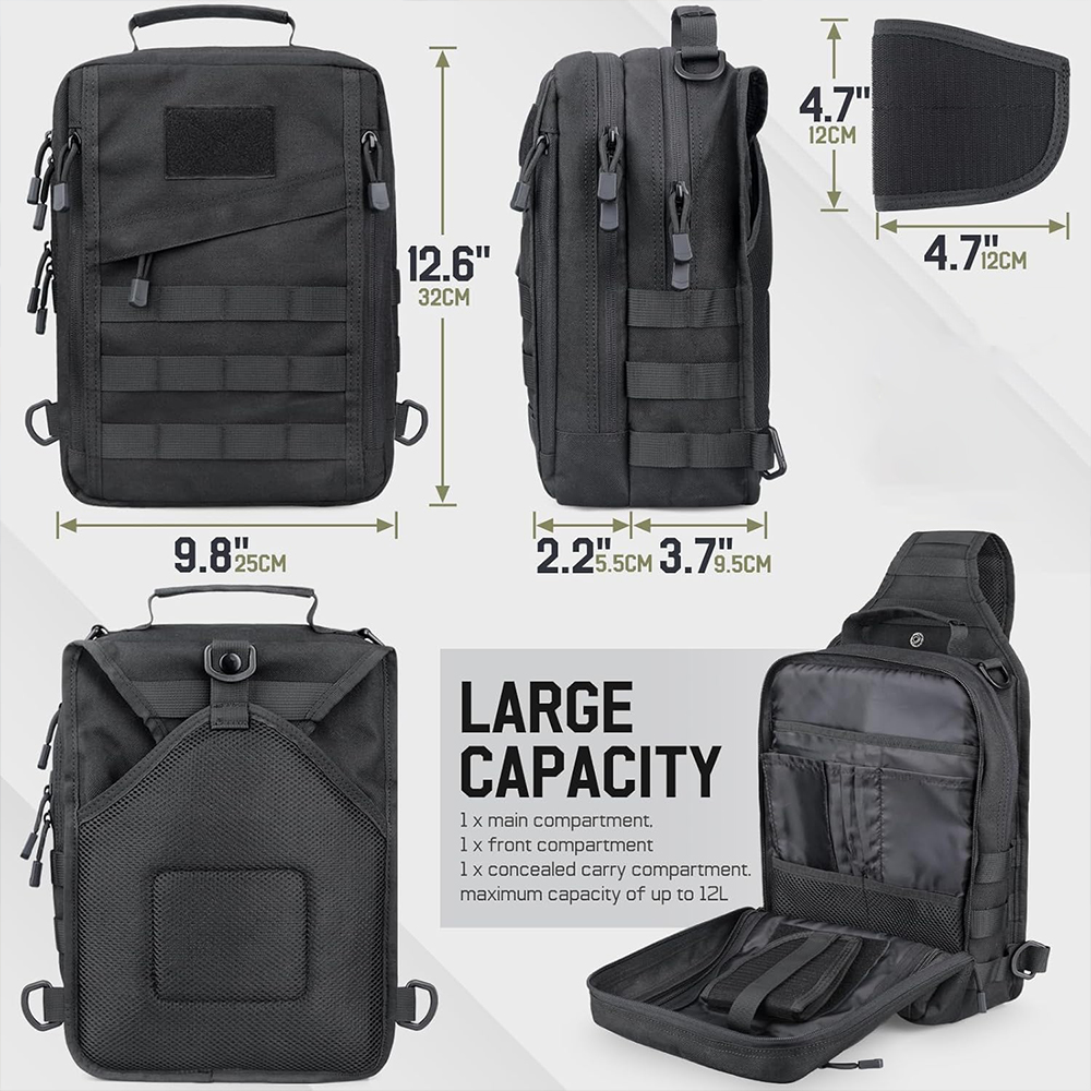 Mochila táctica con eslinga, f - Edc Concealed Carry Sling Bag reseña y precio